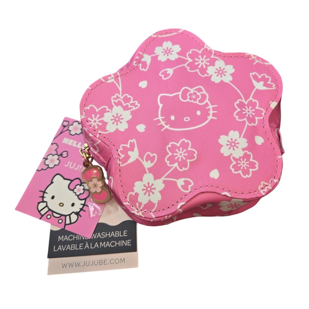 JuJuBe Hello Kitty Flower Mini Bag Pouch Pink Cherry Blossom Pouch Organizer NWT
